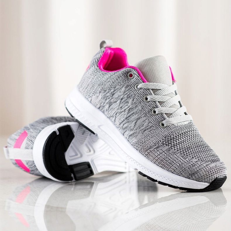 SHELOVET Sneakers leggere con lacci grigio 1