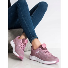SHELOVET Sneakers leggere traforate rosa 2