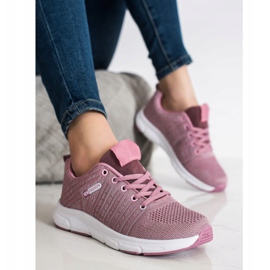 SHELOVET Sneakers leggere traforate rosa 1