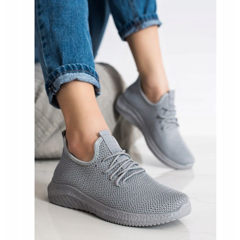 SHELOVET Scarpe sportive in tessuto grigio 2