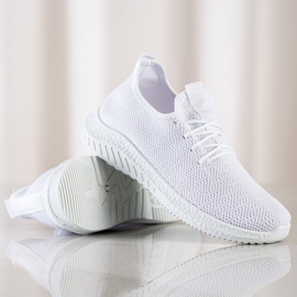 SHELOVET Scarpe sportive in tessuto bianco 1