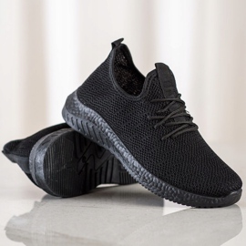 SHELOVET Scarpe sportive in tessuto nero 1
