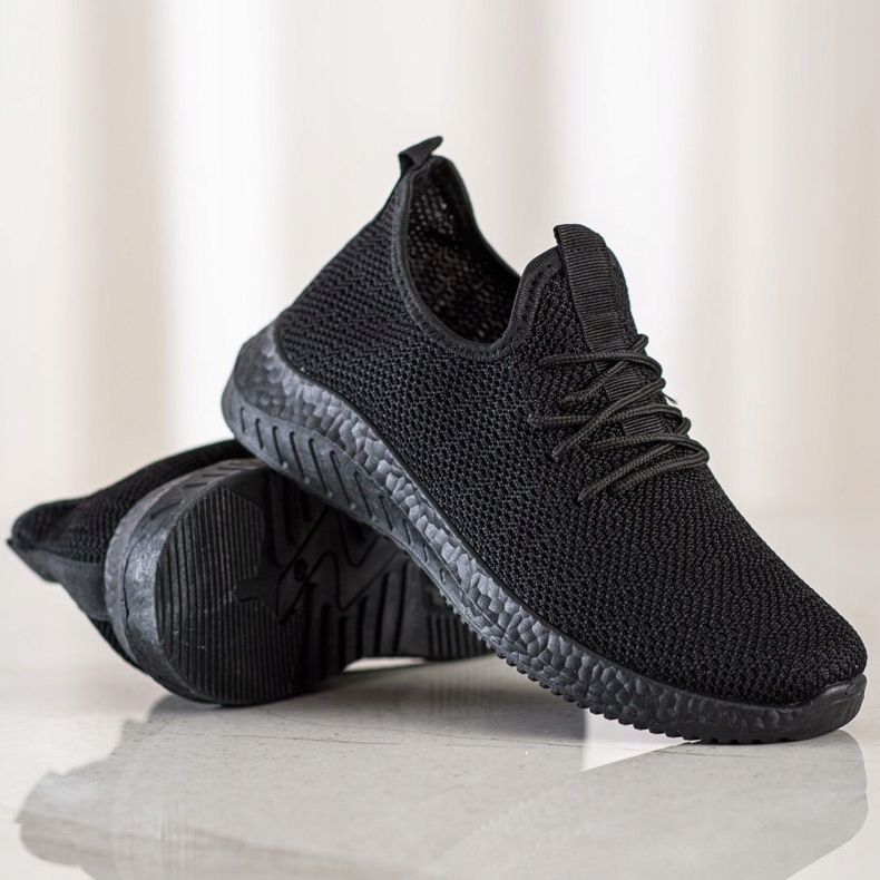SHELOVET Scarpe sportive in tessuto nero 1