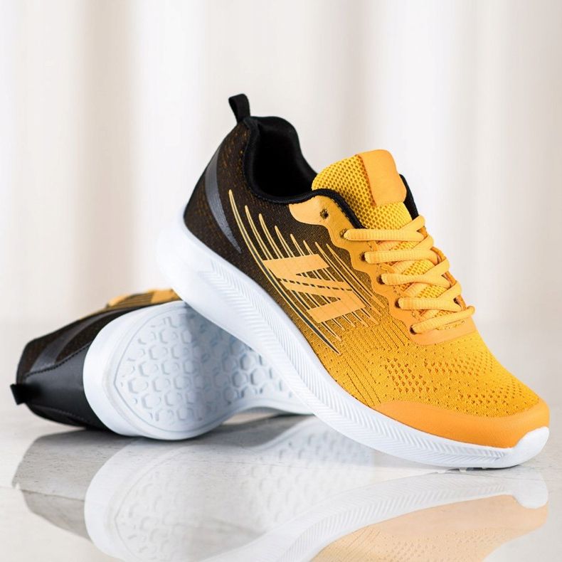 SHELOVET Sneakers in tessuto leggero nero giallo 1