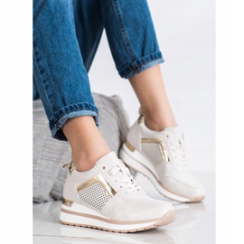 SHELOVET Sneakers Alla Moda Con Glitter beige 2