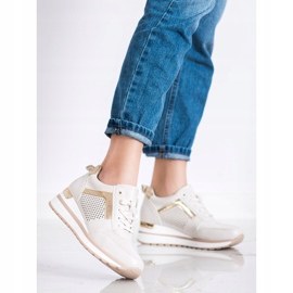 SHELOVET Sneakers Alla Moda Con Glitter beige 1