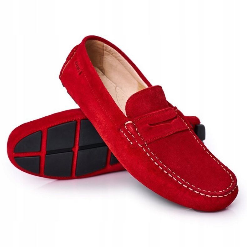 Mocassini casual in pelle scamosciata GOE HH1N4066 Rosso 1