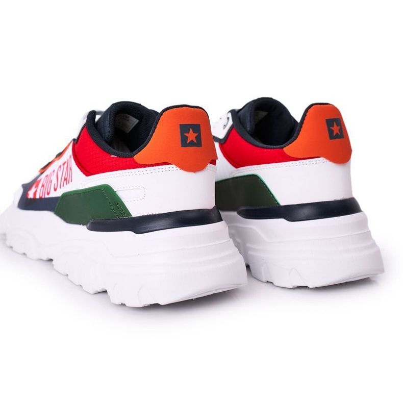 Scarpe sportive da uomo Memory Foam Big Star HH174208 Bianche e Blu Navy bianco multicolore 1