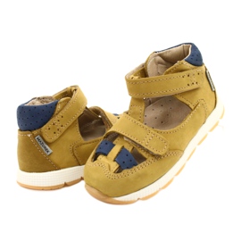 Sandali per ragazzi in pelle per velcro mazurek 1187 C. Jółty giallo 2