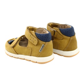 Sandali per ragazzi in pelle per velcro mazurek 1187 C. Jółty giallo 3