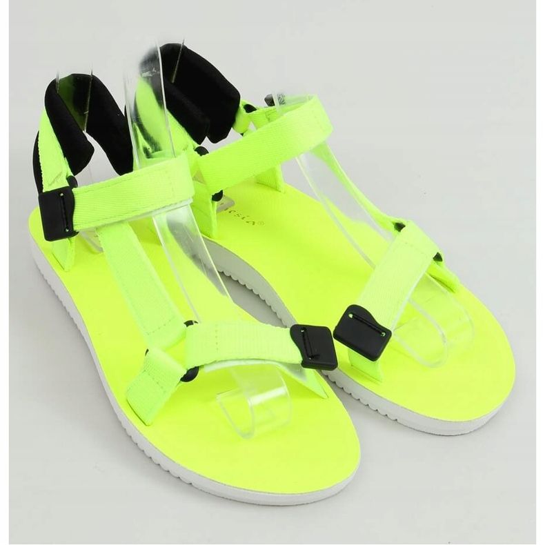 Sandali sportivi con velcro giallo N-67 Giallo fluorescente 1