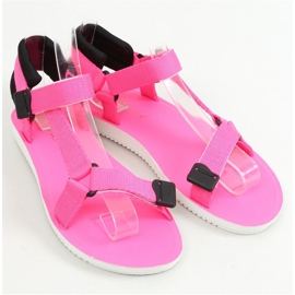 Sandali sportivi rosa con velcro N-67 Fluorescent Fushie 1