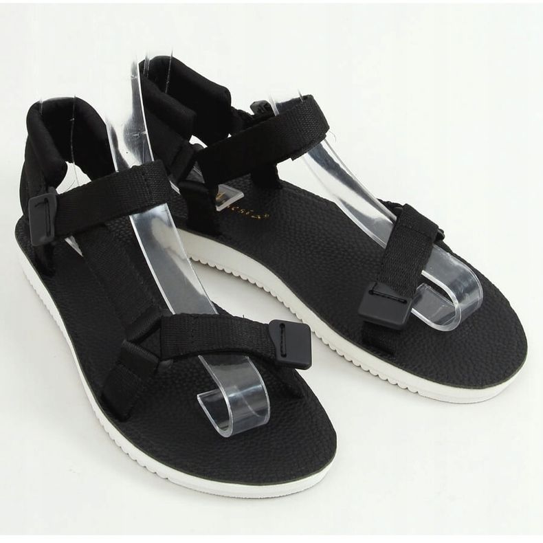 Sandali sportivi neri N-67 neri con velcro nero 1