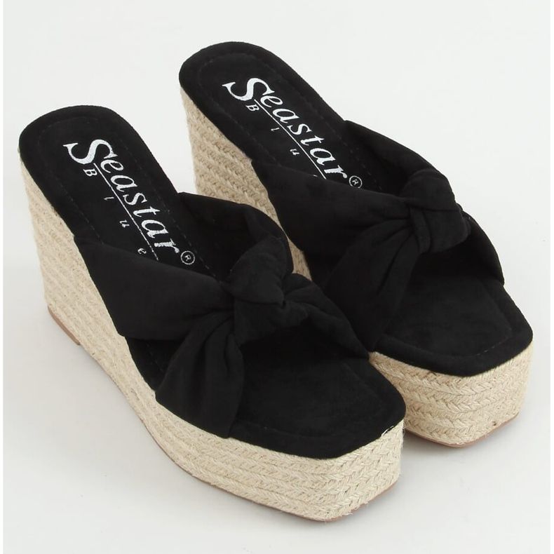 Nero XY14P Nero espadrillas zeppe 1