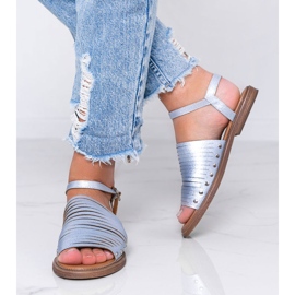 Sandali marroni sole blu lucidi rosa 1