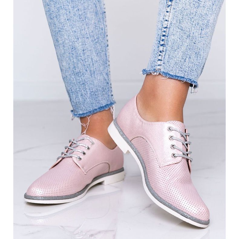 Scarpe rosa traforate Kyoto lucide 1