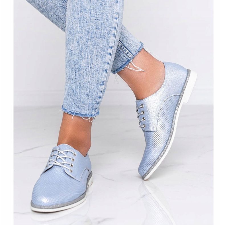 Scarpe traforate Kyoto blu lucide 2