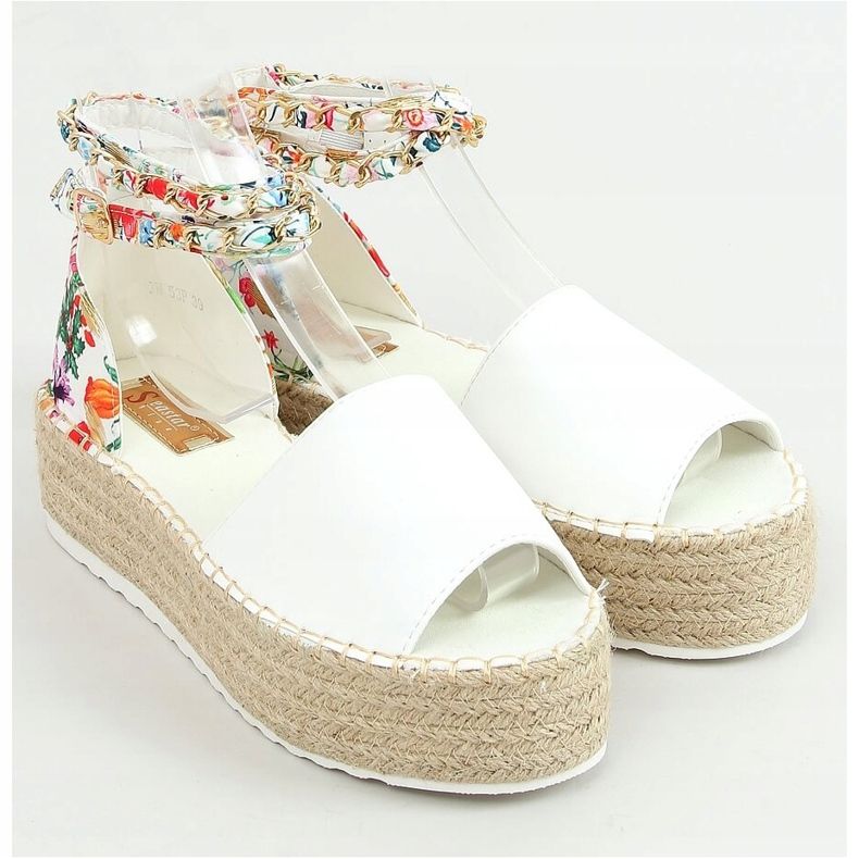 Espadrillas bianche aperte in punta JH153P Bianco multicolore 1