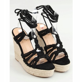 Espadrillas nere su una zeppa intrecciata nera M319P Black nero 1