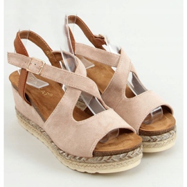 YL90 Espadrillas beige beige su zeppe 1