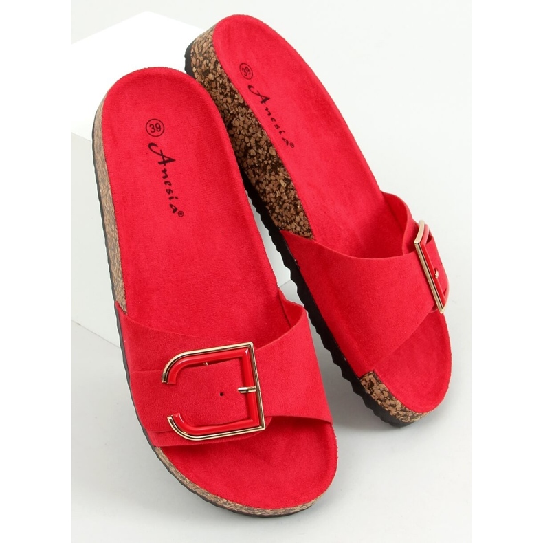 Ciabatte rosse in sughero N-111 Red rosso 1