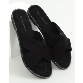 Pantofole incrociate da donna nere 5143 nere nero 1