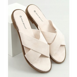 Pantofole incrociate beige da donna 5143 Beige 1