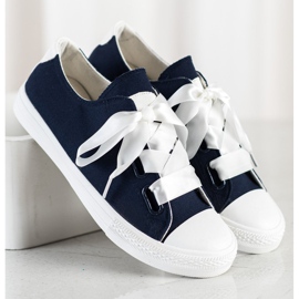 SHELOVET Sneakers allacciate alla moda blu navy 1