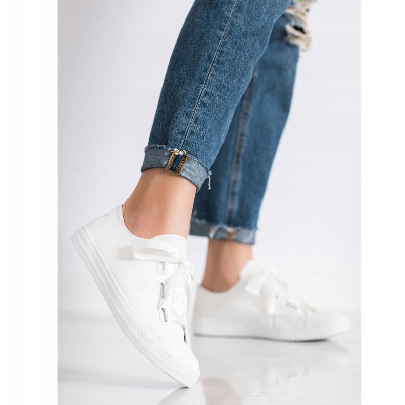 SHELOVET Sneakers allacciate alla moda bianca 1