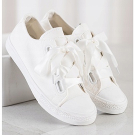 SHELOVET Sneakers allacciate alla moda bianco 2
