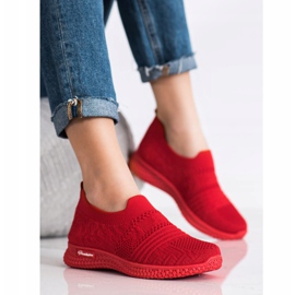 MCKEYLOR Scarpe da ginnastica rosse senza lacci rosso 1