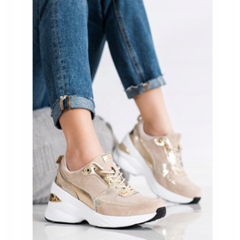 Filippo Sneakers con zeppa in pelle beige 1
