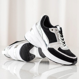 Filippo Sneakers con zeppa in pelle nero 1