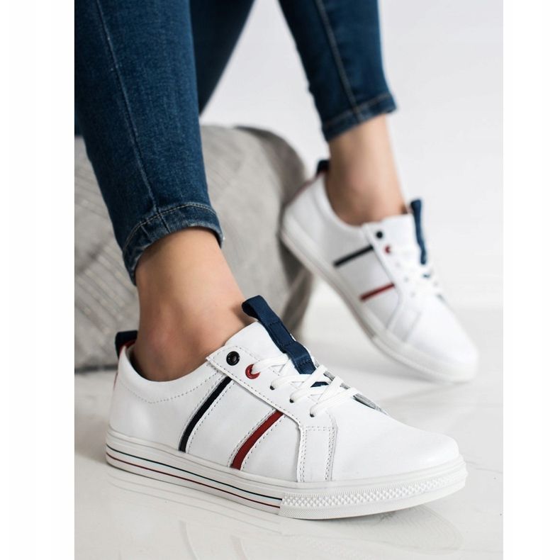 Filippo Scarpe sportive classiche in pelle bianco 2