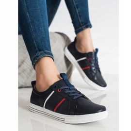 Filippo Scarpe sportive classiche in pelle blu navy 2