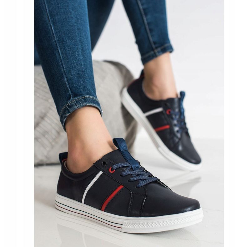 Filippo Scarpe sportive classiche in pelle blu navy 2
