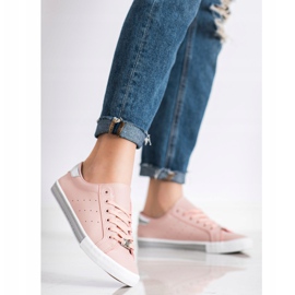 SHELOVET Sneakers Basse Con Ecopelle rosa 2