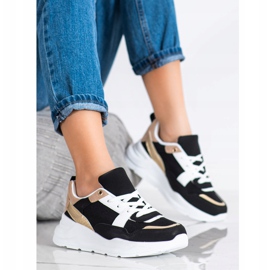 SHELOVET Sneakers alla moda con rete nero 2