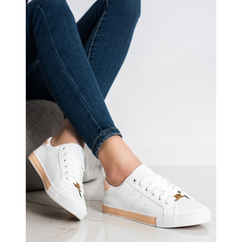 SHELOVET Sneakers Basse Con Ecopelle bianco 2