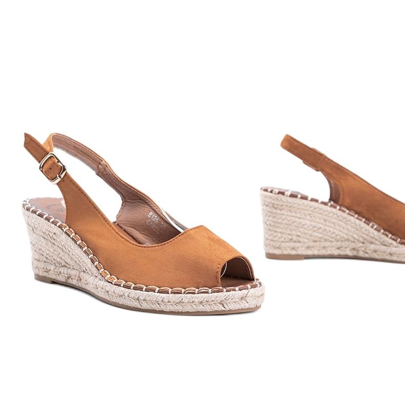 Sandali con zeppa color cammello di Caitlin marrone 1