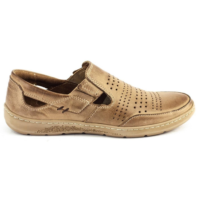KOMODO Scarpe uomo traforate 863 per l'estate beige 1