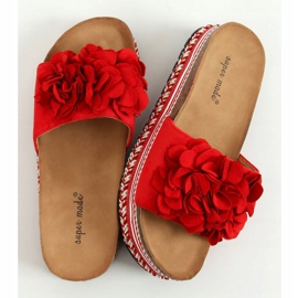 Infradito con fiori rosso 9602 Red 1