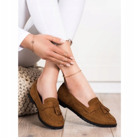 SHELOVET Mocassini Casual Con Frange marrone 2