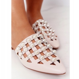 PS1 Pantofole Ripple Beige Con Tomaia E Perle 1