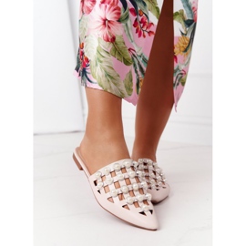 PS1 Pantofole Ripple Beige Con Tomaia E Perle 2