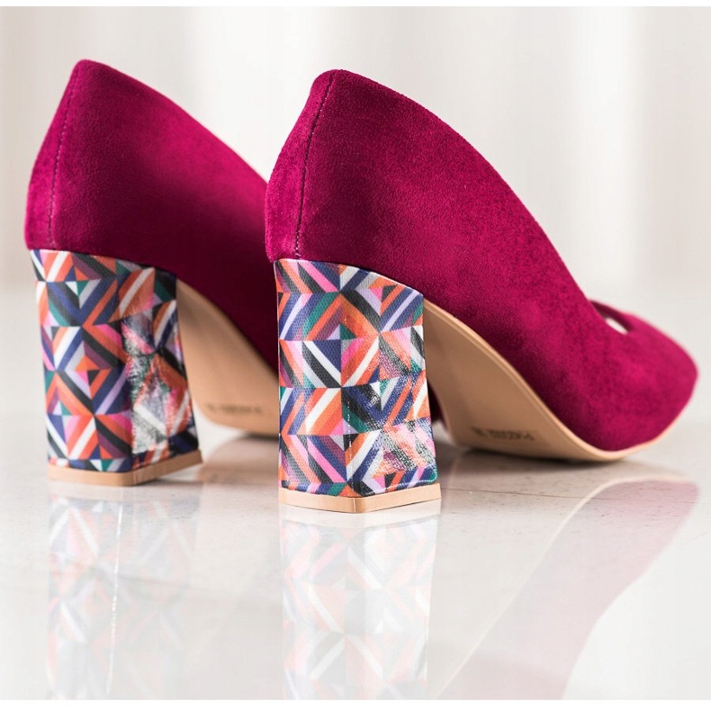 Sabatina Décolleté Open Toe Con Tacco Decorativo rosa 1