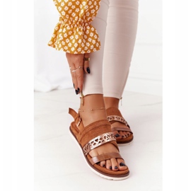 EVE Sandali in pelle scamosciata da donna Camel Asturias marrone 1