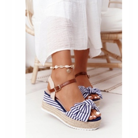 PG1 Sandali con zeppa blu navy La Isla Bonita bianco multicolore 2
