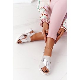 Sandali Slip-On Sulla Piattaforma Sergio Leone SK029 Bianco-Argento bianca d'argento 2