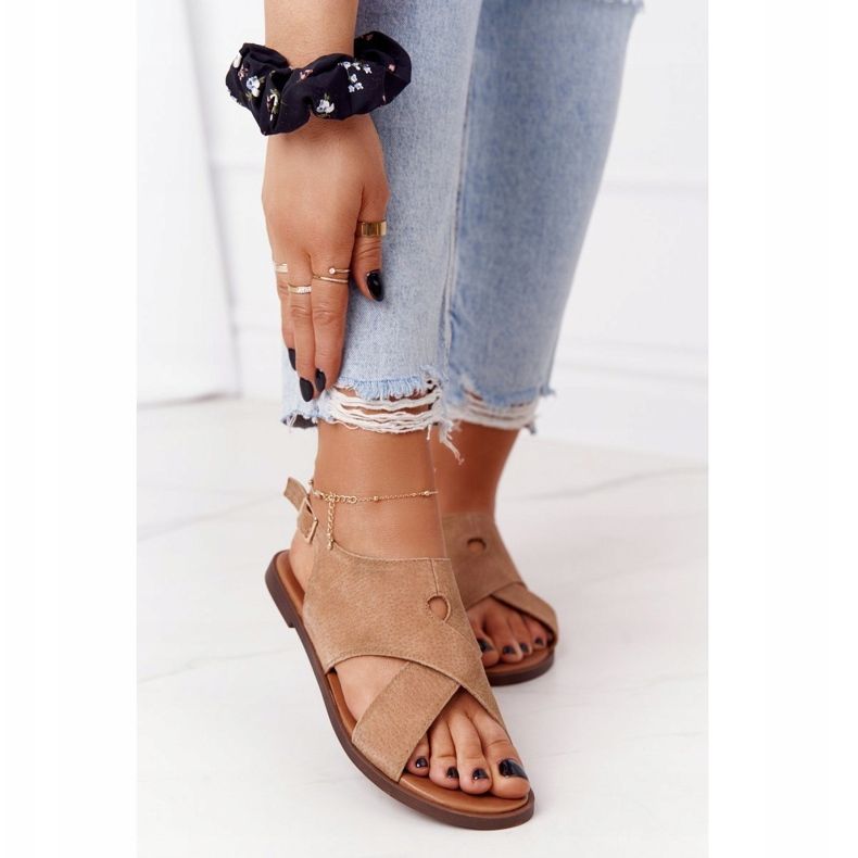 Sandali in camoscio Sergio Leone SK060 Beige 2